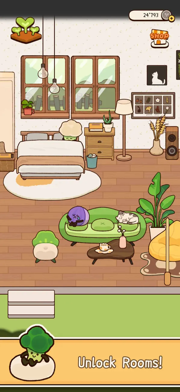 Organic Veggie room expansion screenshot from the App Store listing