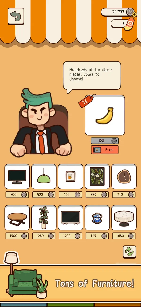 Organic Veggie furniture shop screenshot from the App Store listing