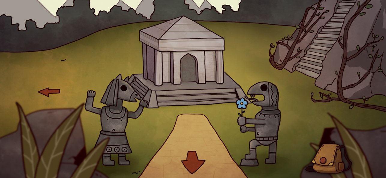 TreeHole Adventure outdoor statue gate scene